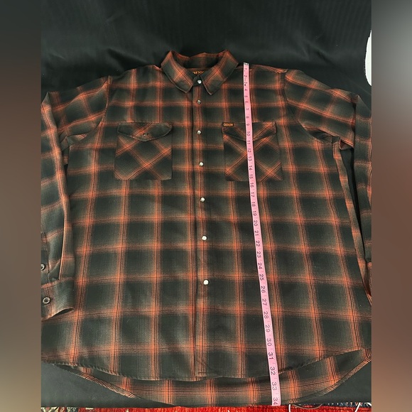 Dixxon The Evo Limited Edition Flannel Shirt 2XT Black/Orange Plaid - Picture 5 of 8